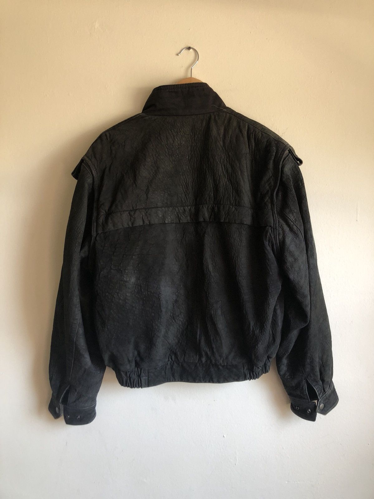 Other Black Washed Leather Strapped Bondage Bomber Jacket Size US M / EU 48-50 / 2 - 12 Thumbnail