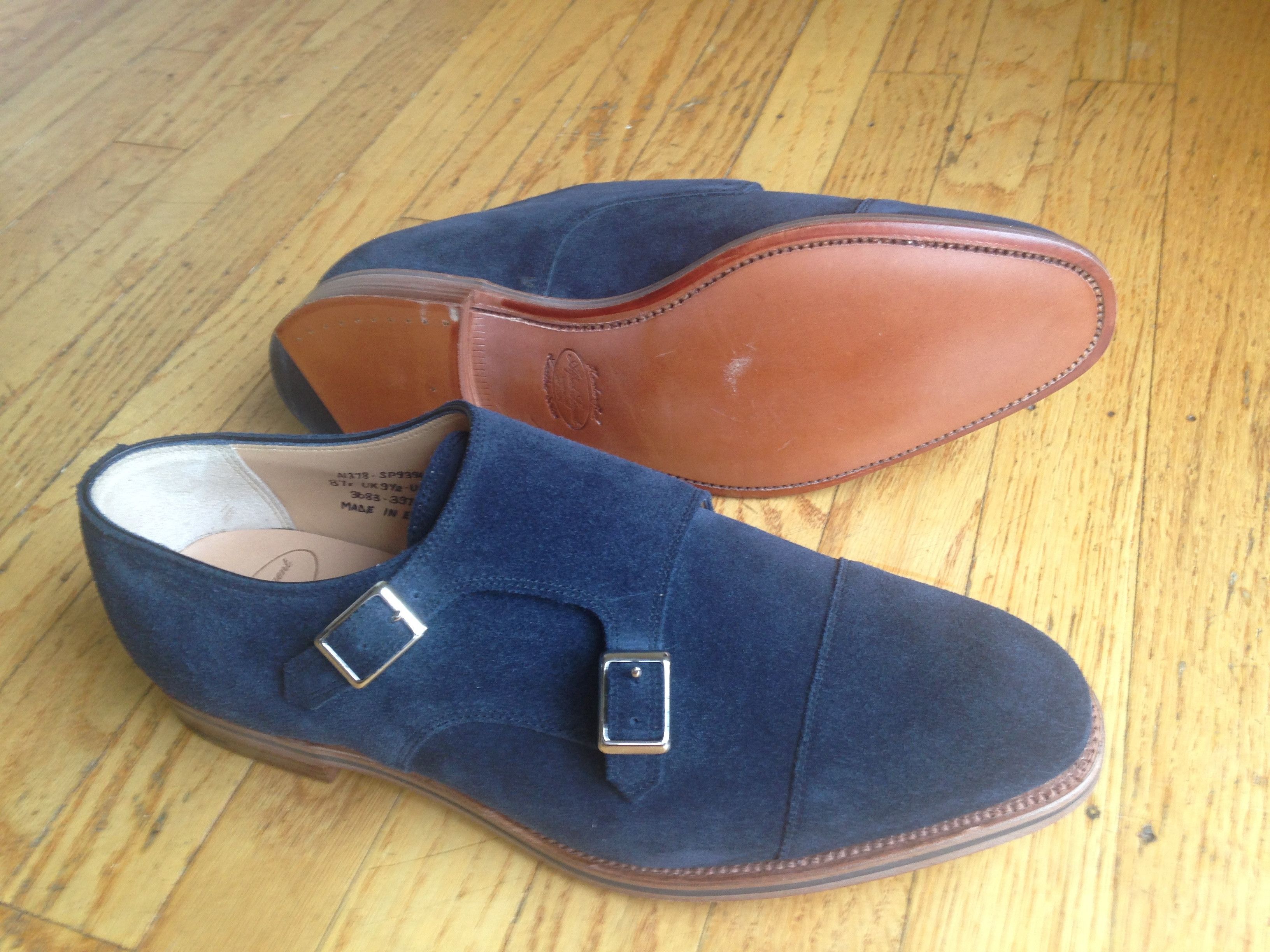 Blue Suede Double Monk Strap