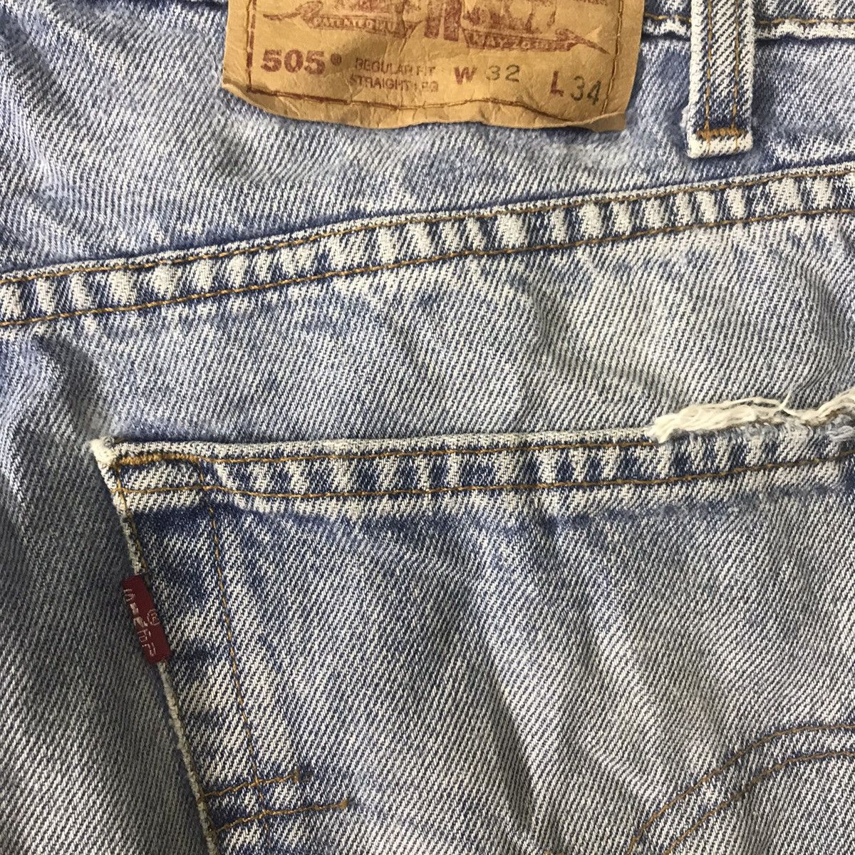 Levi's Vintage 90s Levi's 505 Regular Fit Distressed Denim Jeans Size US 32 / EU 48 - 20 Thumbnail