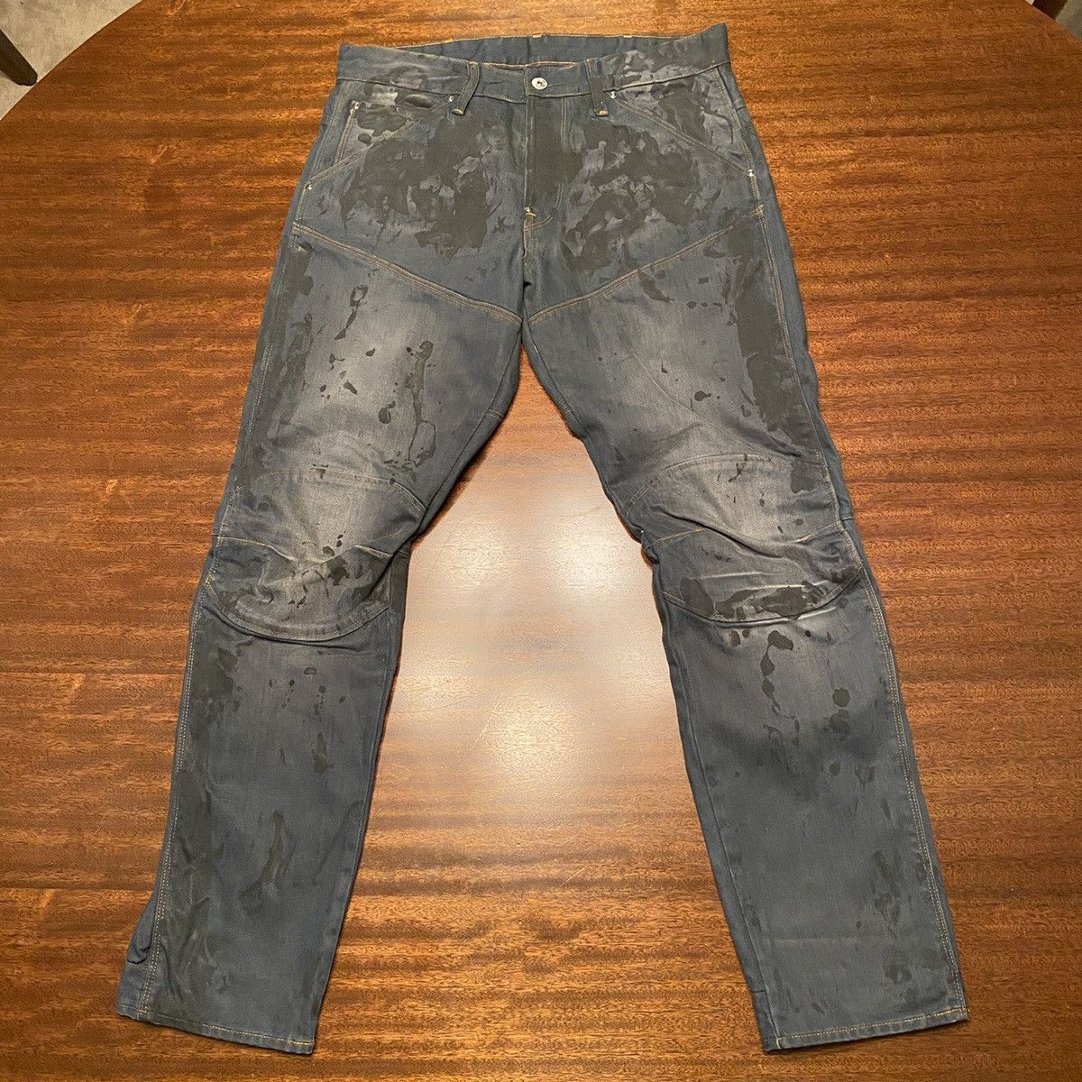 Brand NWOT G Star Raw 5620 3D Tapered Distressed Denim Jeans
