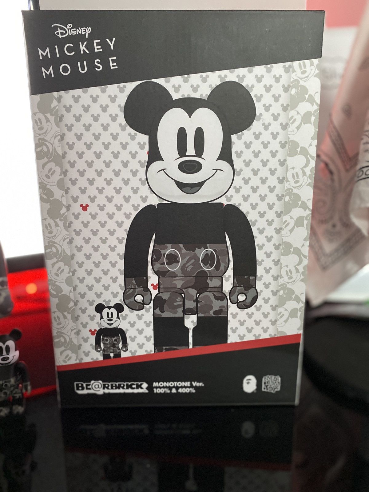 Bearbrick x Bape Mickey Mouse Monotone 100% & 400%