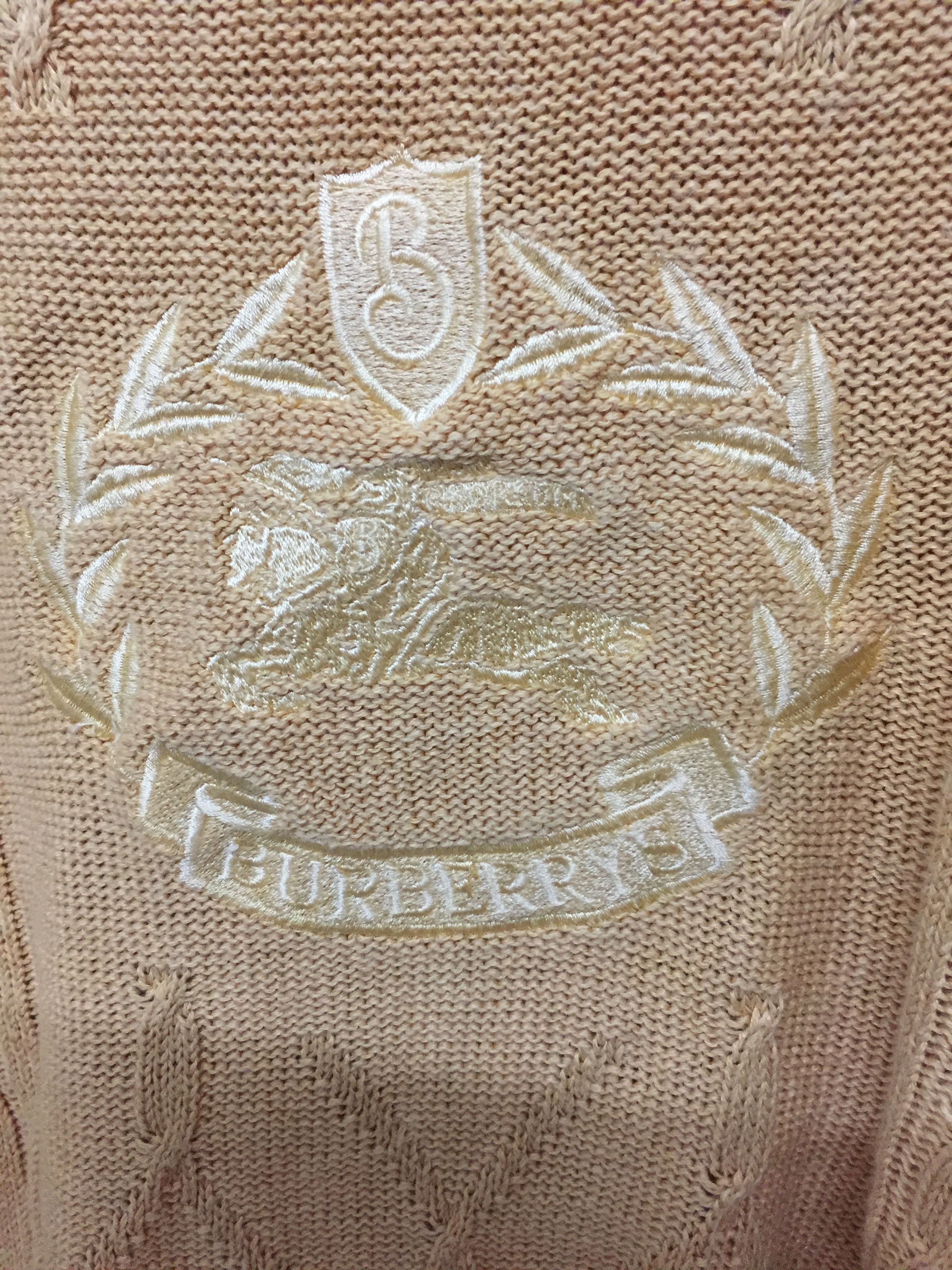 Burberry Vintage BurberryS cable knit embroidered big logo knitwear Size US M / EU 48-50 / 2 - 6 Thumbnail