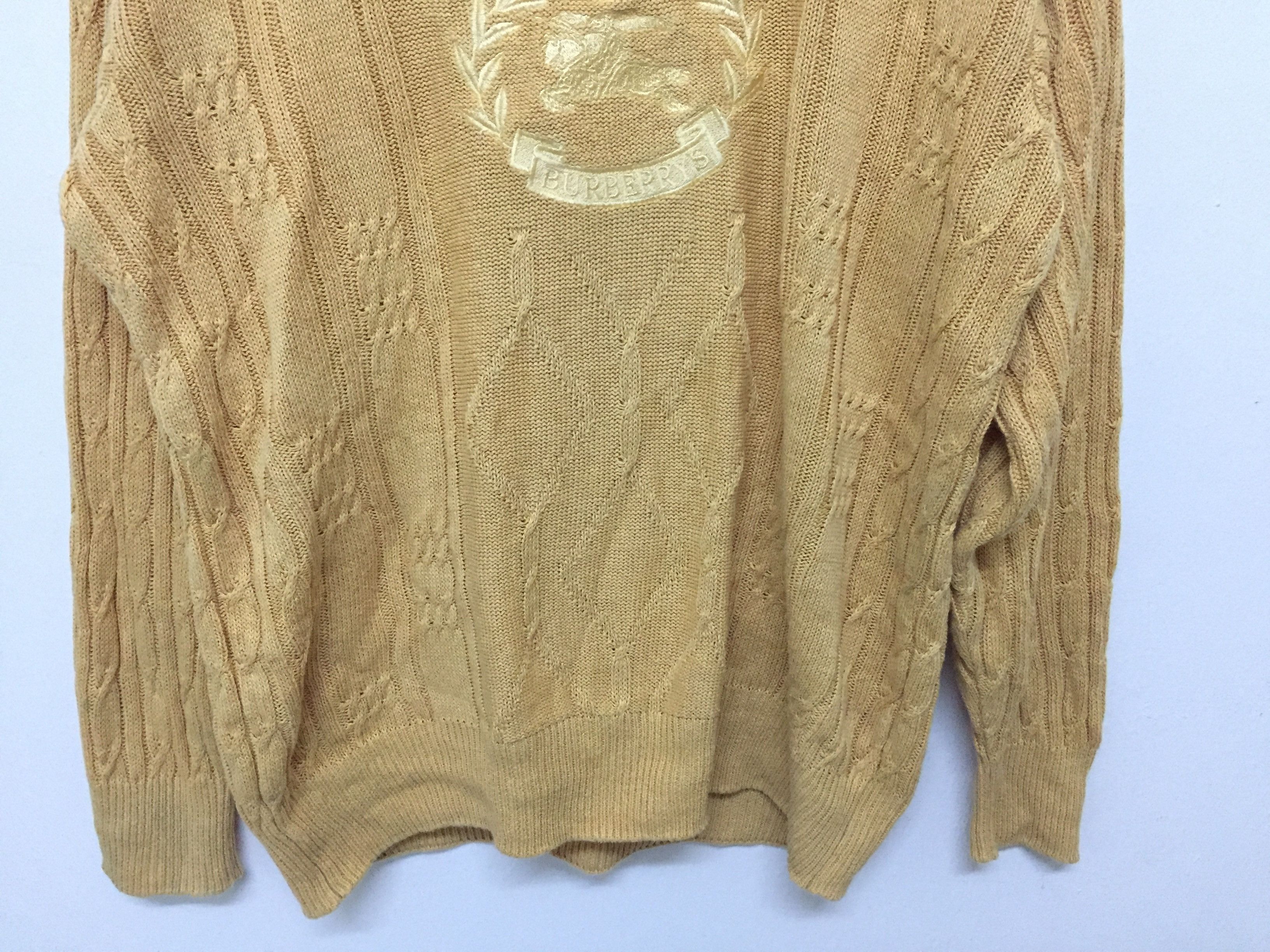 Burberry Vintage BurberryS cable knit embroidered big logo knitwear Size US M / EU 48-50 / 2 - 5 Thumbnail