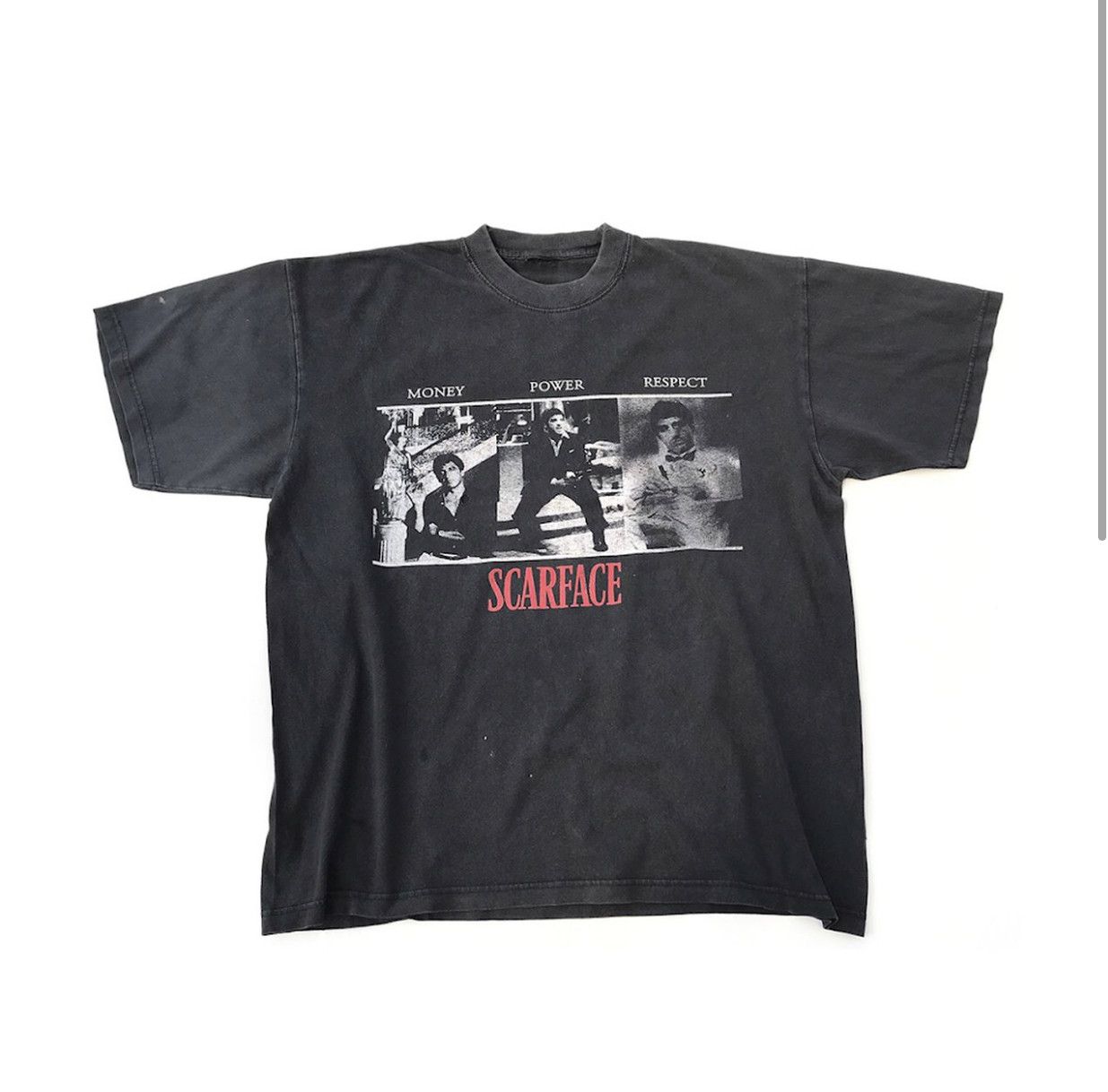 image of Scarface Vintage Movie T Shirt in Faded Black, Men's (Size XL)