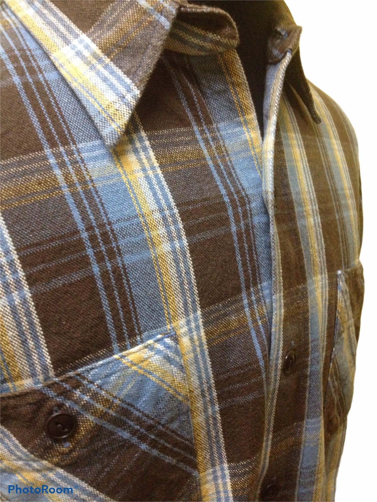 Sugar Cane Sugar Cane Brown Winter Flannel L/S Workwear Shirt Size US L / EU 52-54 / 3 - 4 Thumbnail