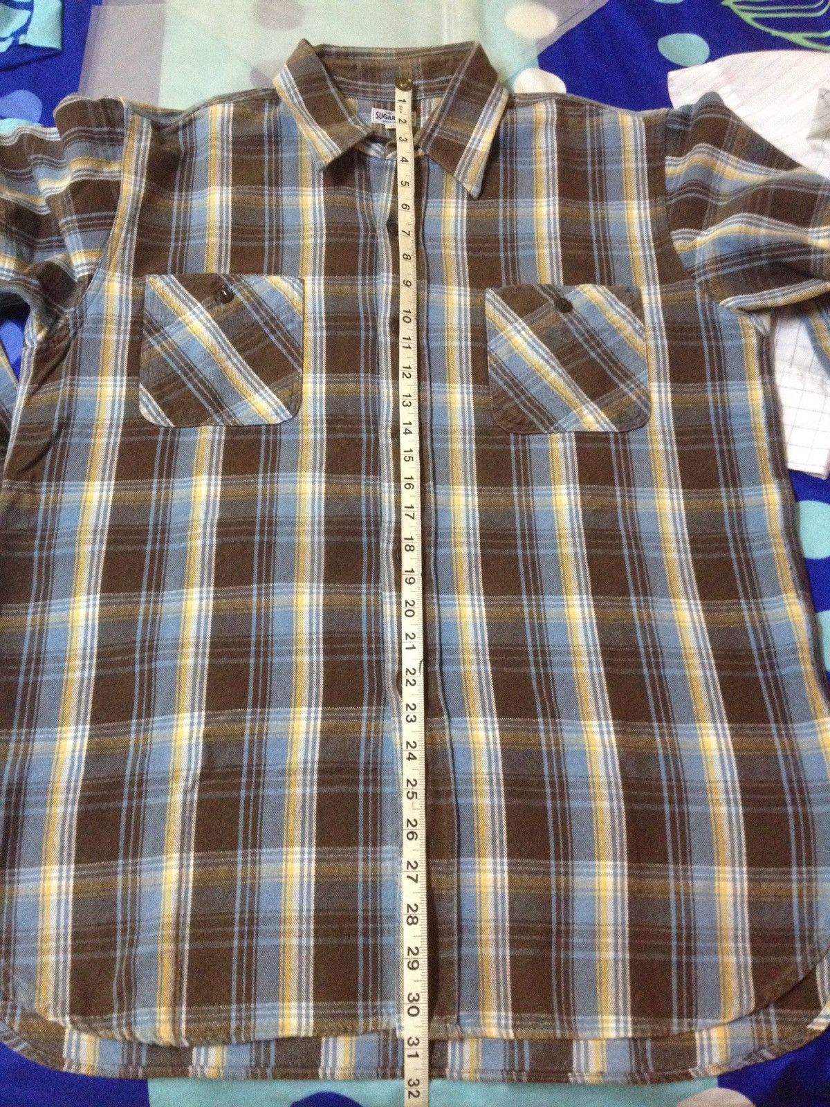 Sugar Cane Sugar Cane Brown Winter Flannel L/S Workwear Shirt Size US L / EU 52-54 / 3 - 9 Thumbnail