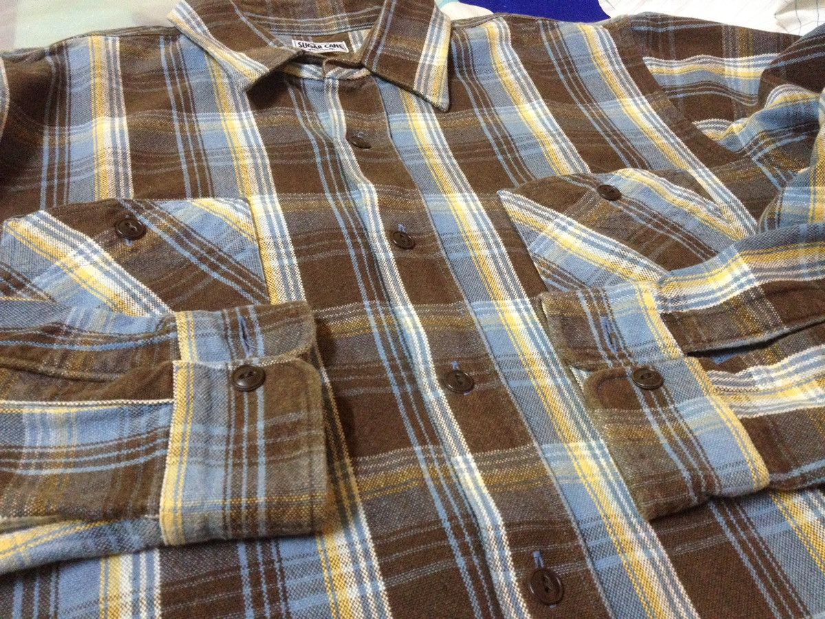 Sugar Cane Sugar Cane Brown Winter Flannel L/S Workwear Shirt Size US L / EU 52-54 / 3 - 7 Thumbnail