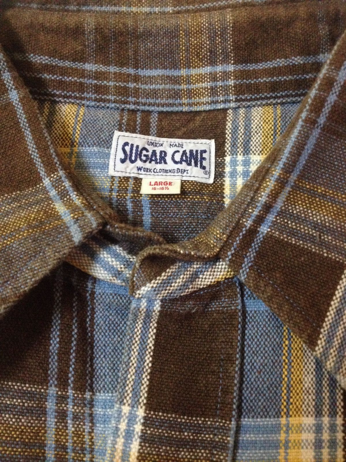 Sugar Cane Sugar Cane Brown Winter Flannel L/S Workwear Shirt Size US L / EU 52-54 / 3 - 5 Thumbnail