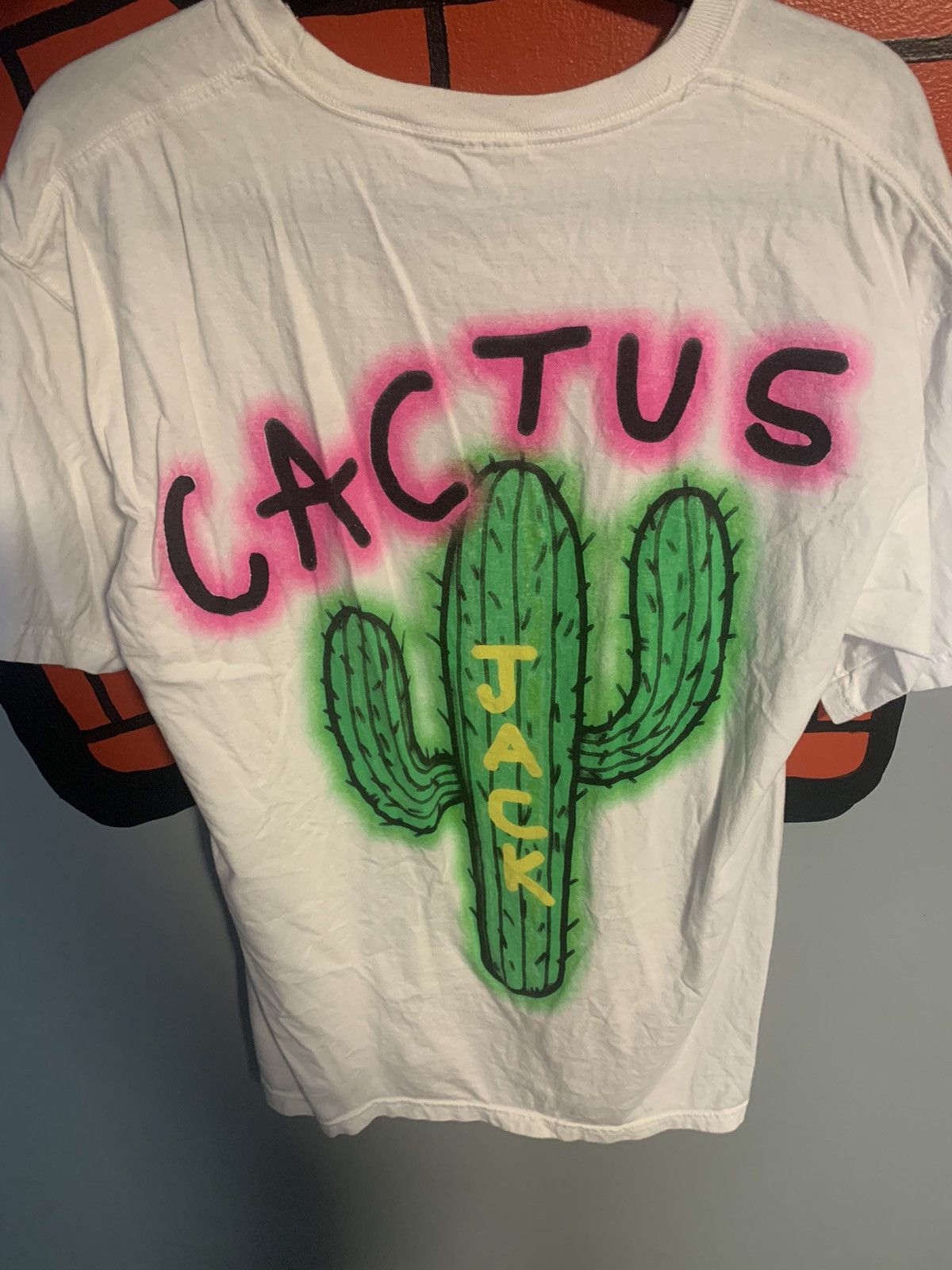 Travis Scott Cactus Jack airbrush neon T-shirt | Grailed