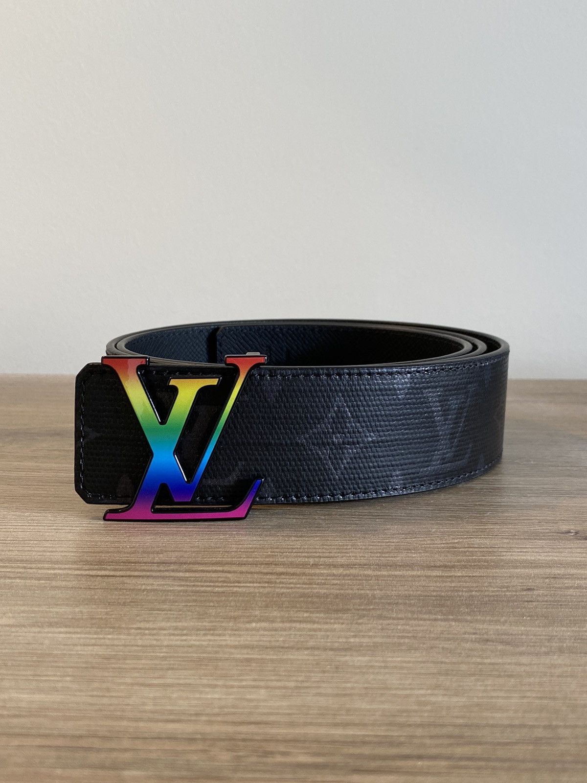 Louis Vuitton Monogram Eclipse LV Prism Reversible Belt