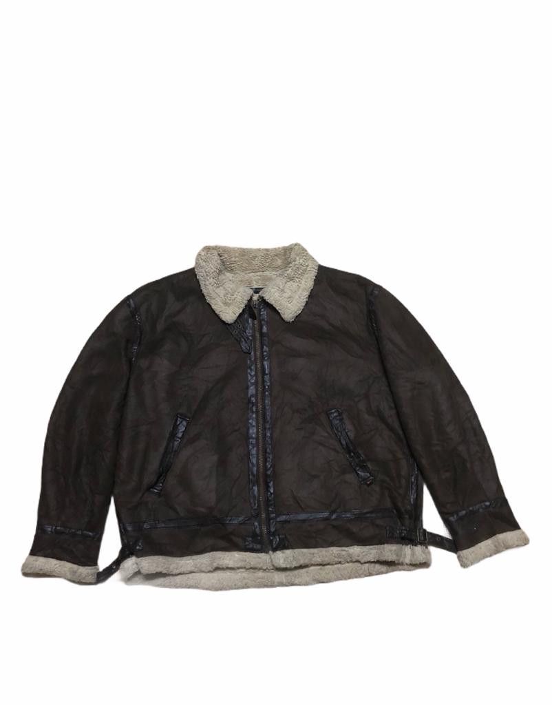 Alpha Industries Vtg 90s Alpha Leather Jacket Shearling XL Size US XXL / EU 58 / 5 - 1 Thumbnail