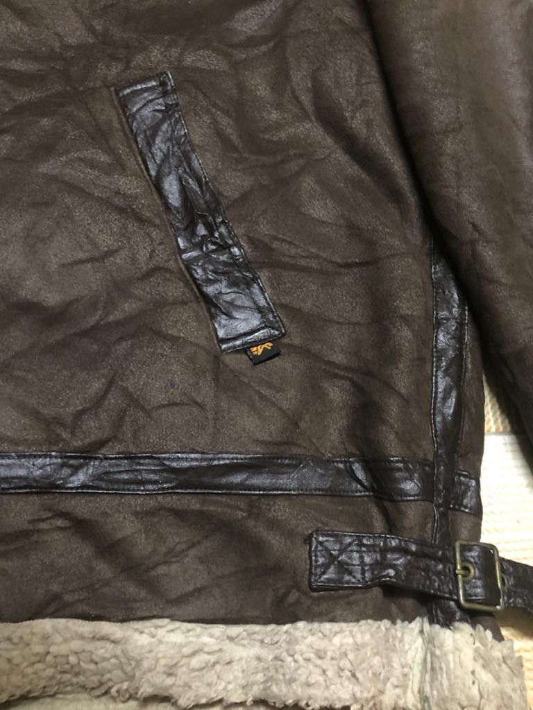 Alpha Industries Vtg 90s Alpha Leather Jacket Shearling XL Size US XXL / EU 58 / 5 - 3 Thumbnail