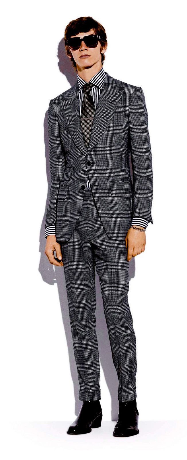 Tom Ford BNWT $5510 TOM FORD PRINCE OF WALES CHECK ATTICUS