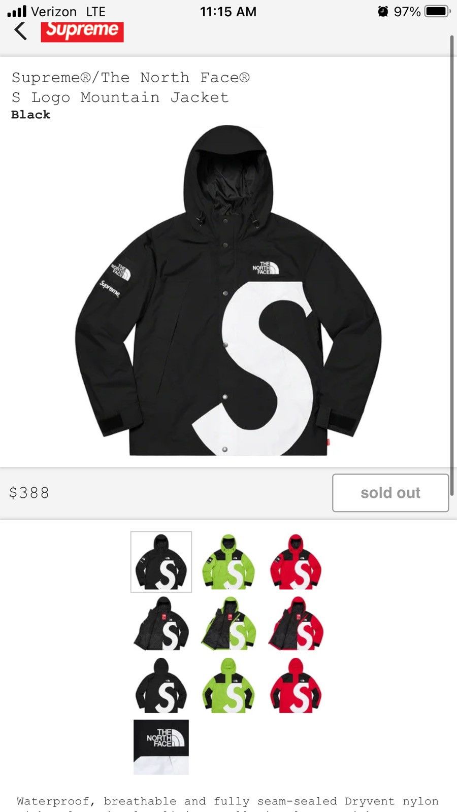 Supreme The North Face S Logo Mountain Jacket Black