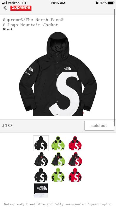 Supreme Supreme x The North Face S Logo Mountain Jacket, Black (L