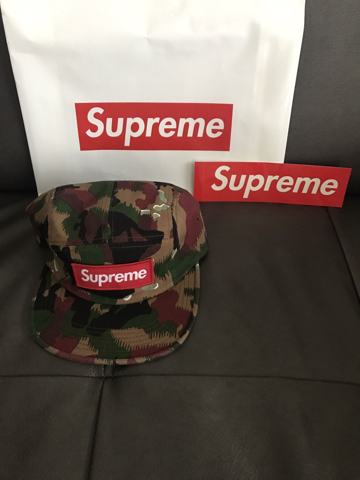 美品 Supreme Camp cap Military Swiss camo Supreme Military Camp Cap Camo Men's - SS19 - US