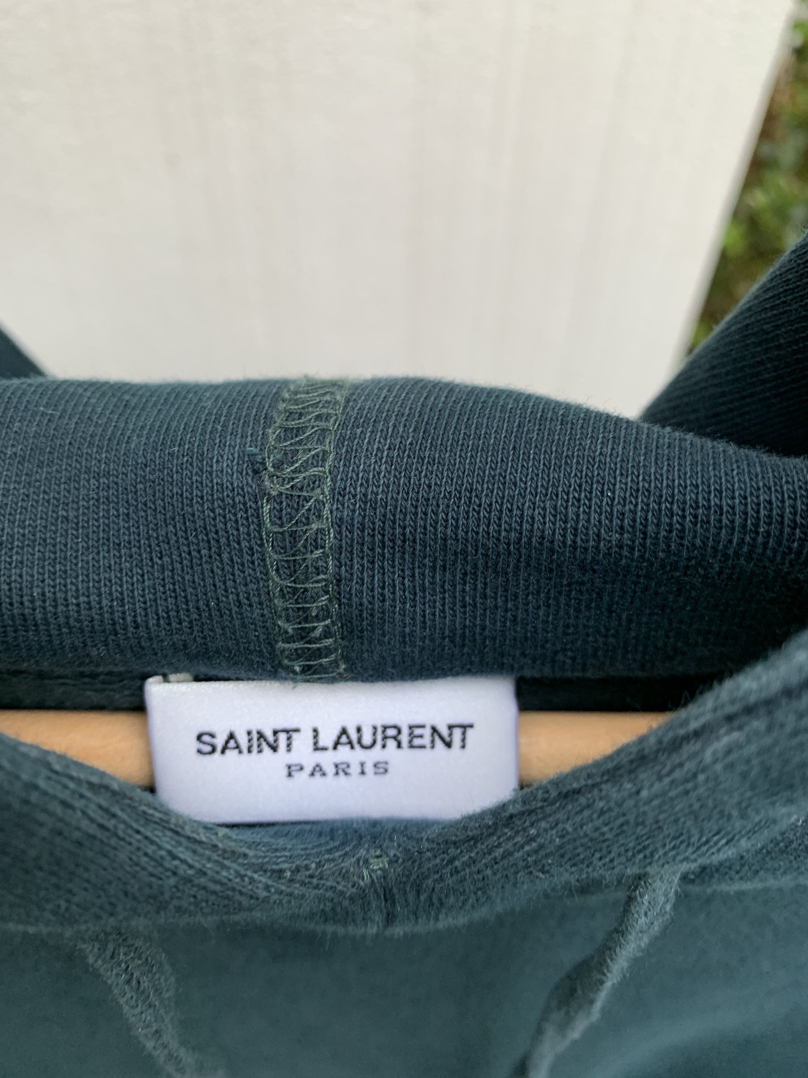 Saint Laurent Paris 18SS Green Logo Hoodie Size US M / EU 48-50 / 2 - 4 Thumbnail