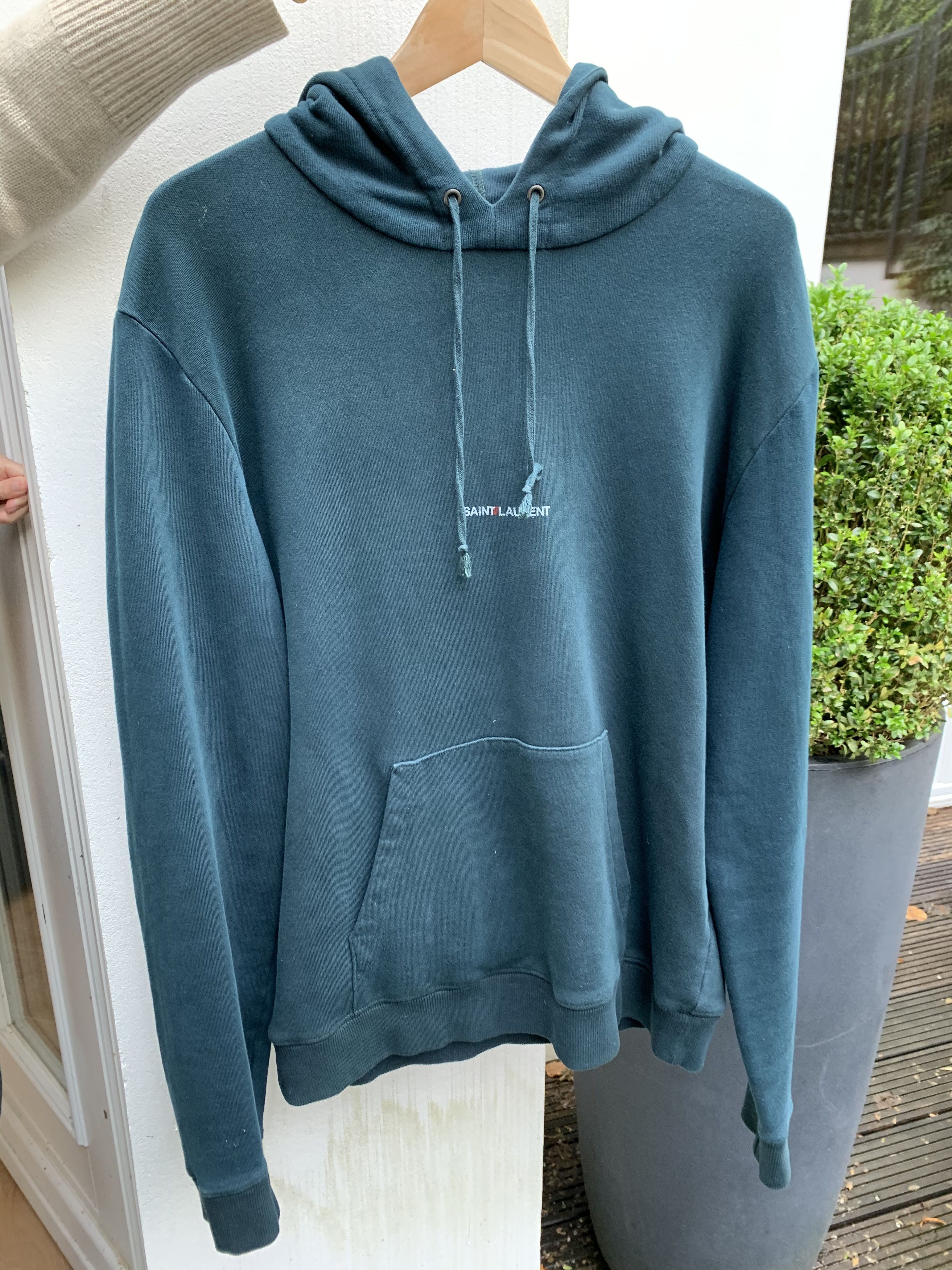 Saint Laurent Paris 18SS Green Logo Hoodie Size US M / EU 48-50 / 2 - 1 Thumbnail