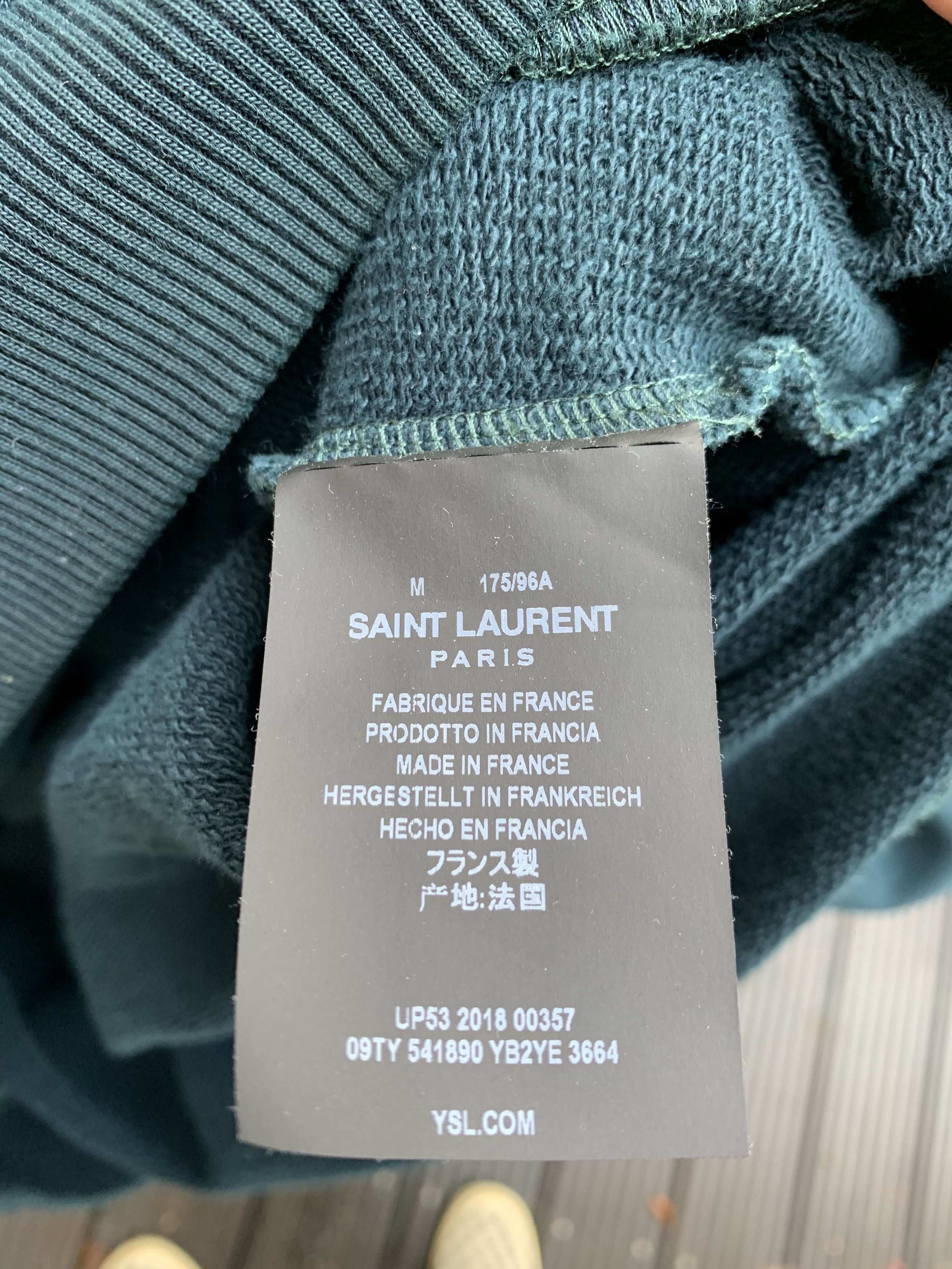 Saint Laurent Paris 18SS Green Logo Hoodie Size US M / EU 48-50 / 2 - 5 Thumbnail