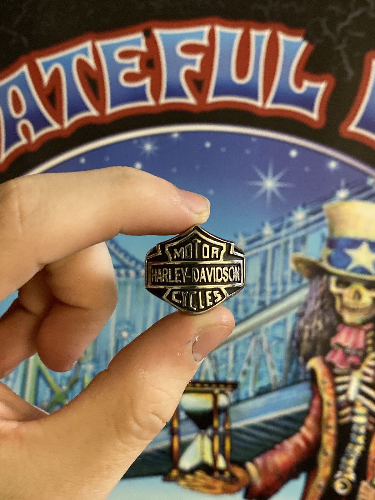 Stainless Steel Harley Davidson Ring Size 12