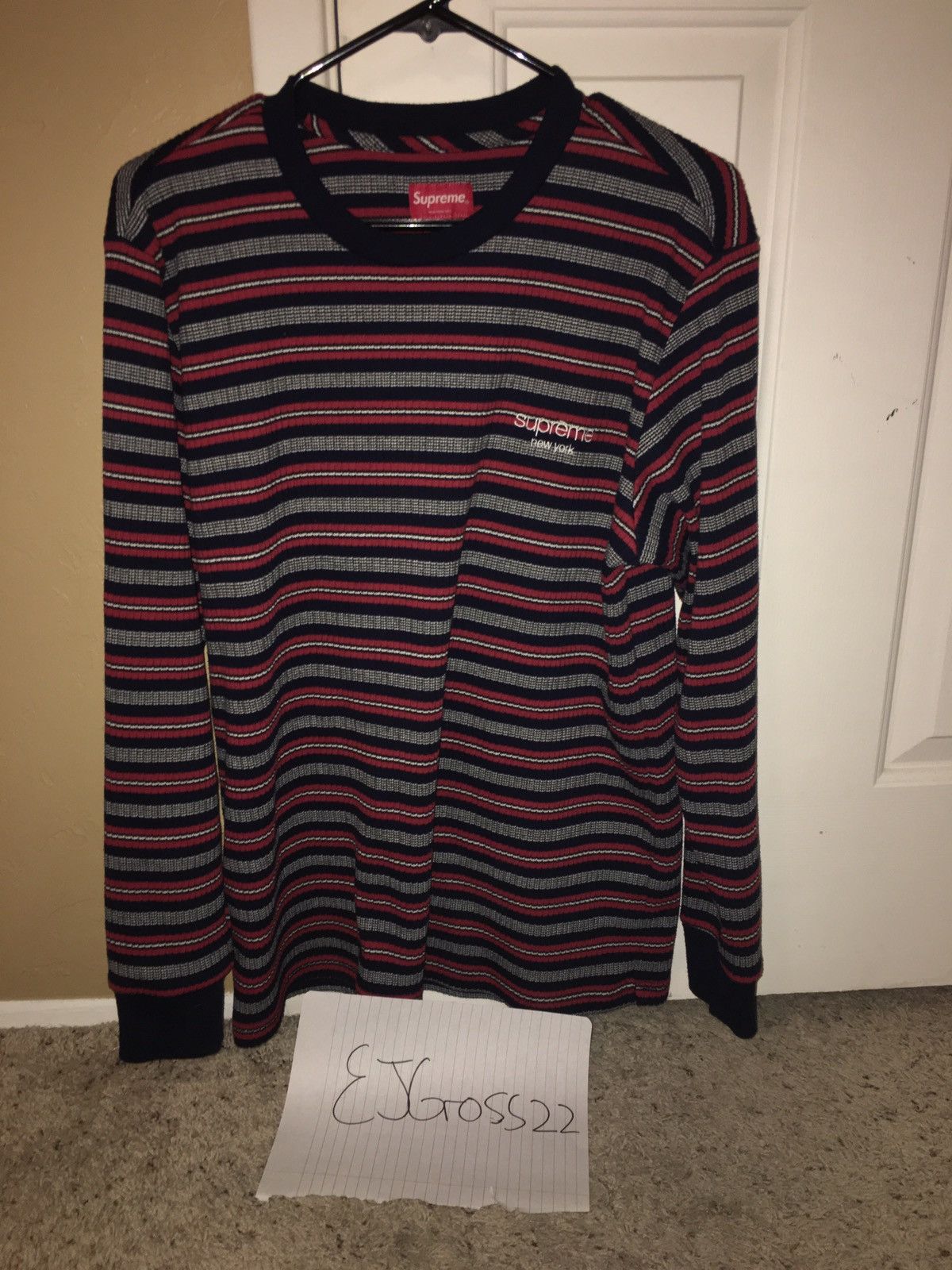 Supreme Supreme Classic Logo Striped Long Sleeve | Grailed