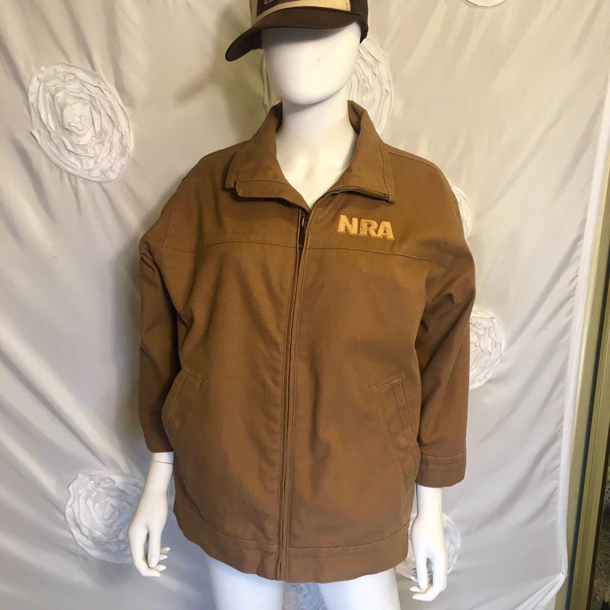 Vintage NRA Brown Embroidered Denim Heavy Jacket size M | Grailed