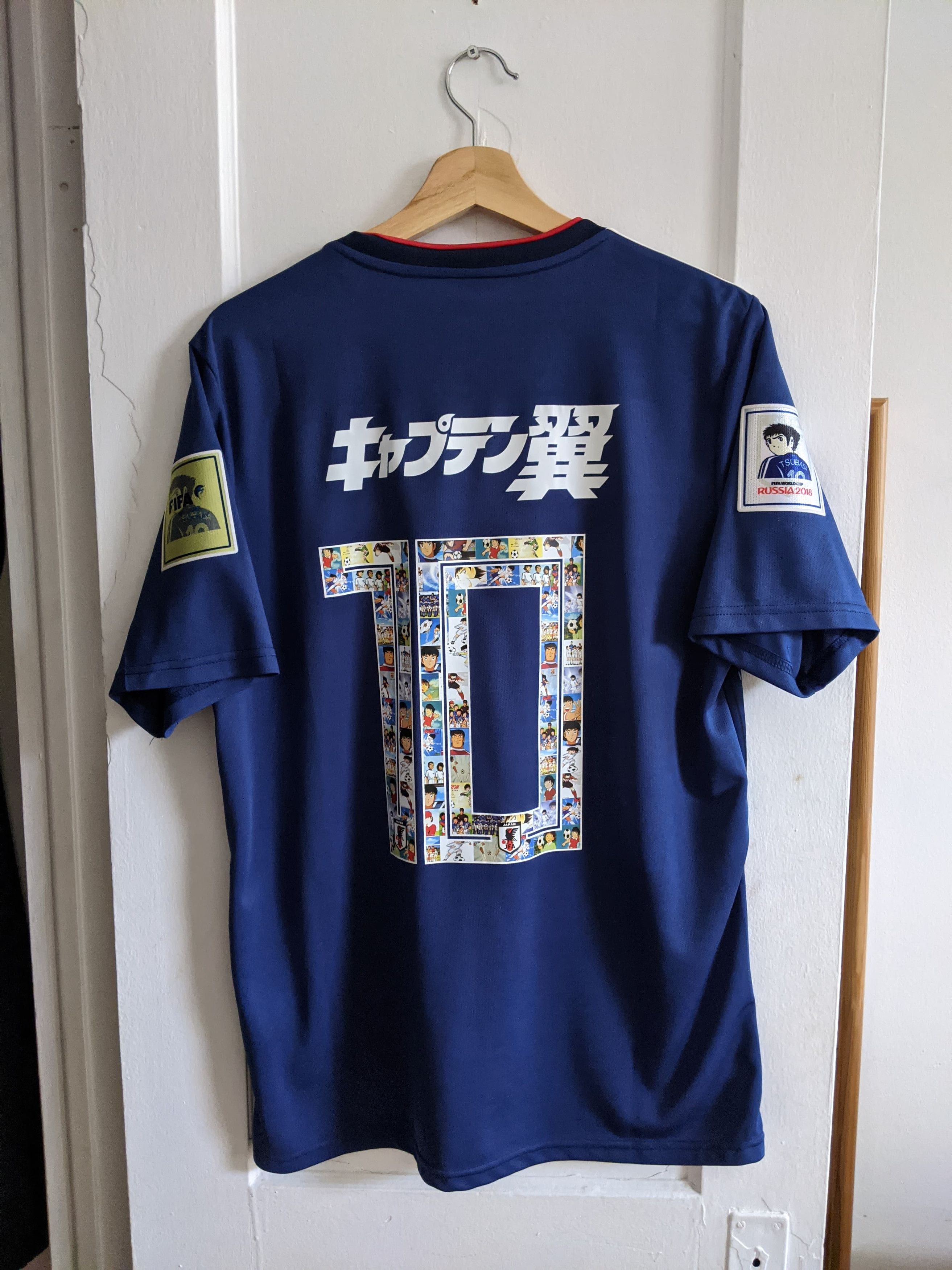 RARE Japan Cartoon Soccer Jersey Anime Tsubasa World Cup 2018 S,M,L,XL,XXL