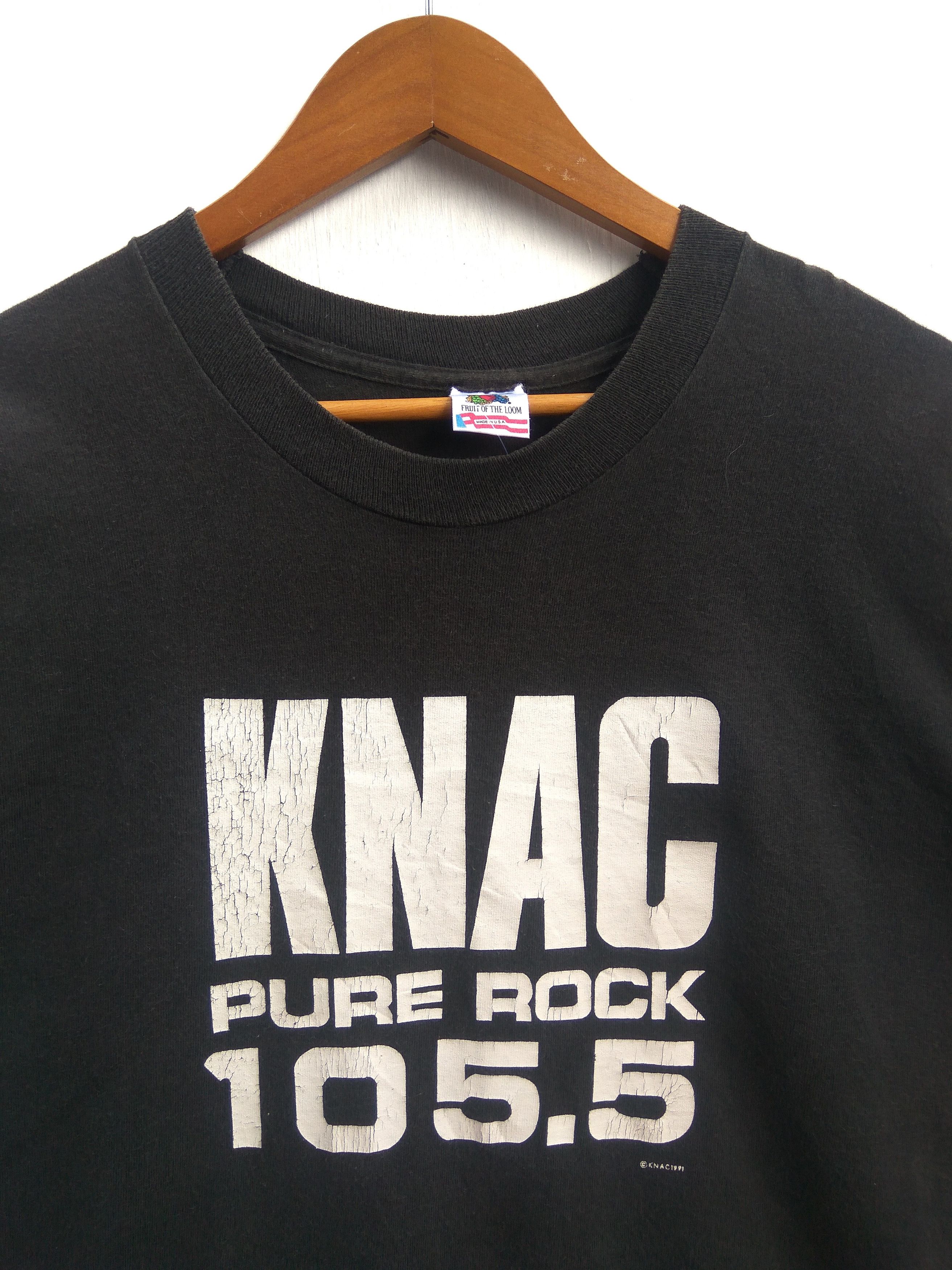 Band Tees 🔥 Vintage 90s Knac Pure Rock 105.5 Heavy Metal FM Radio Size US L / EU 52-54 / 3 - 2 Thumbnail