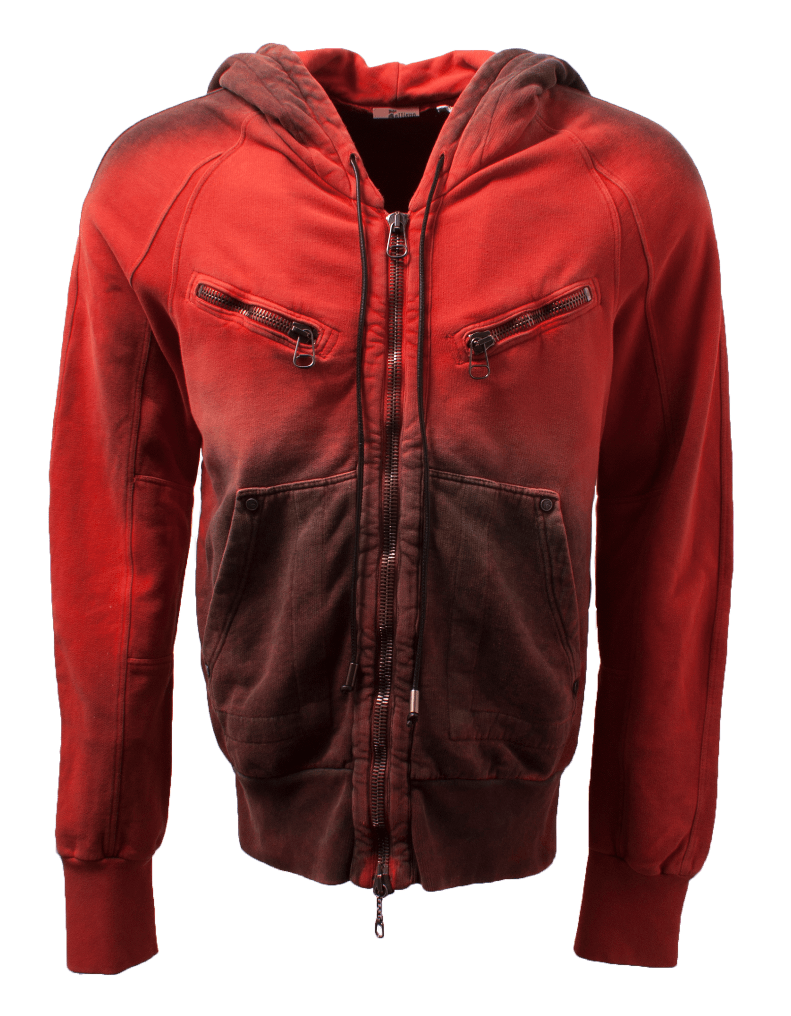 John Galliano John Galiano Red Zip up hoodie | Grailed
