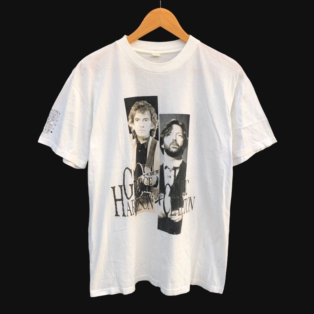 GEOGE HARRISON with ERIC CLAPTON Tシャツ L Vintage Vintage 90s Rock Japan Tour, George Harrison–Eric
