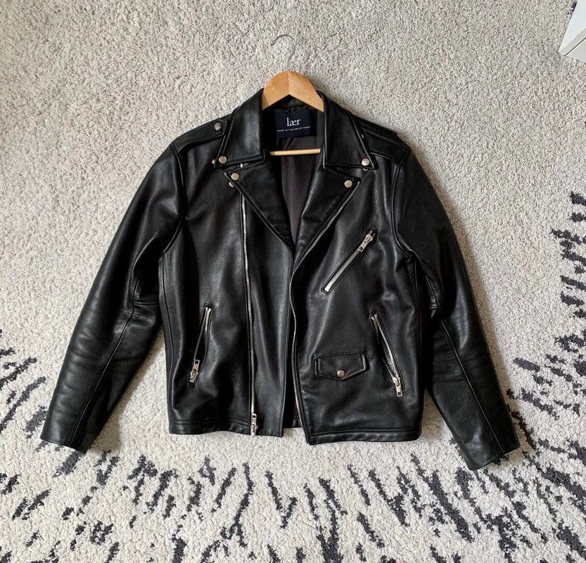 Laer Black Steerhide Double Rider Leather Jacket sz Medium Size US M / EU 48-50 / 2 - 1 Thumbnail