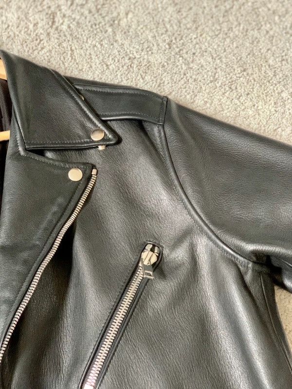 Laer Black Steerhide Double Rider Leather Jacket sz Medium Size US M / EU 48-50 / 2 - 4 Thumbnail