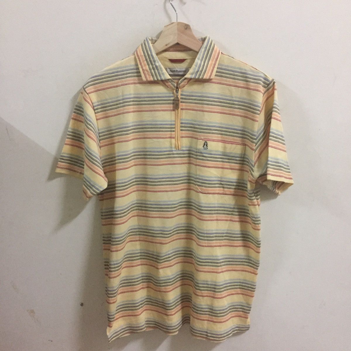 Hush puppies shirt size L Large Yellow Stripes