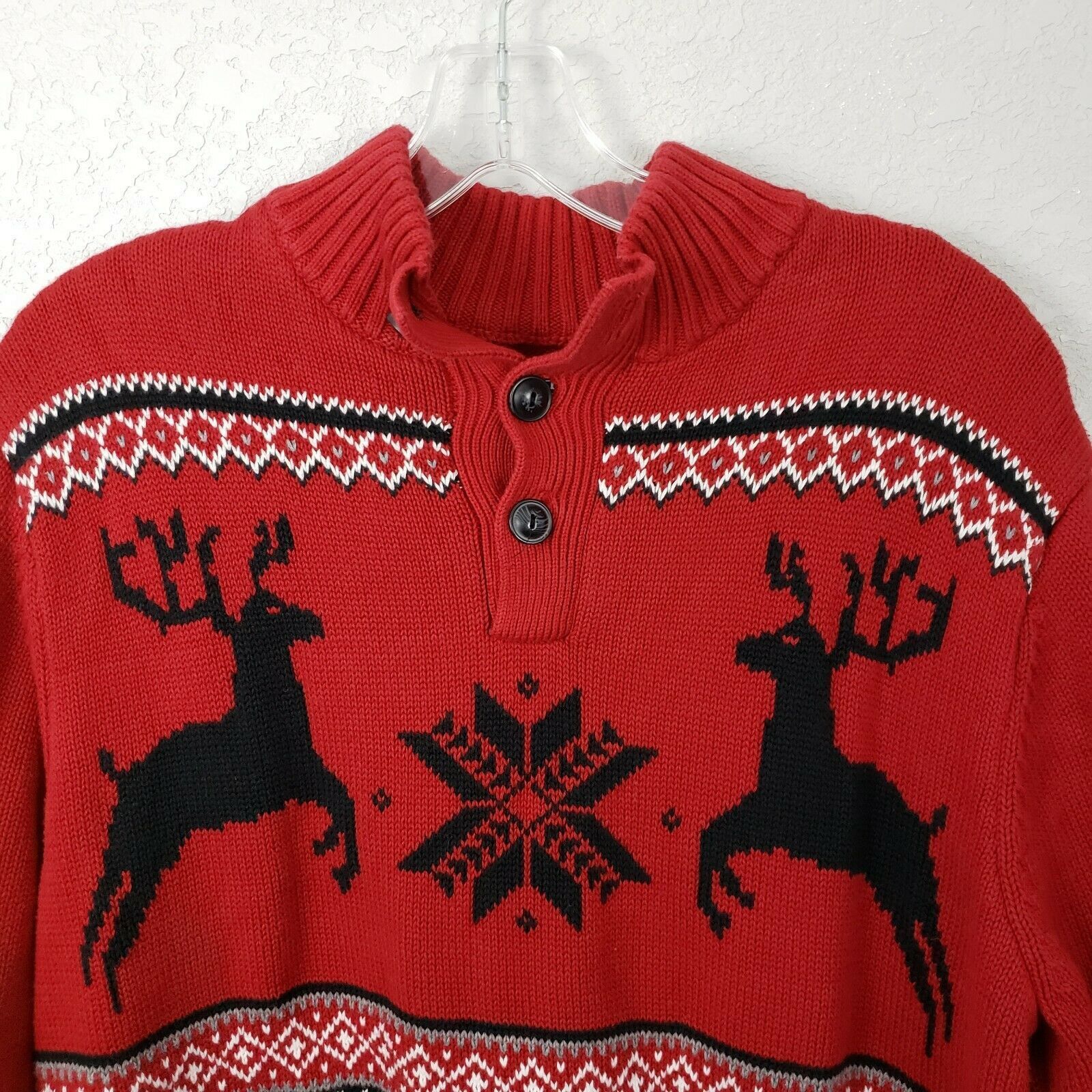 Chaps Ralph Lauren Chaps Med Reindeer Christmas sweater red Grailed