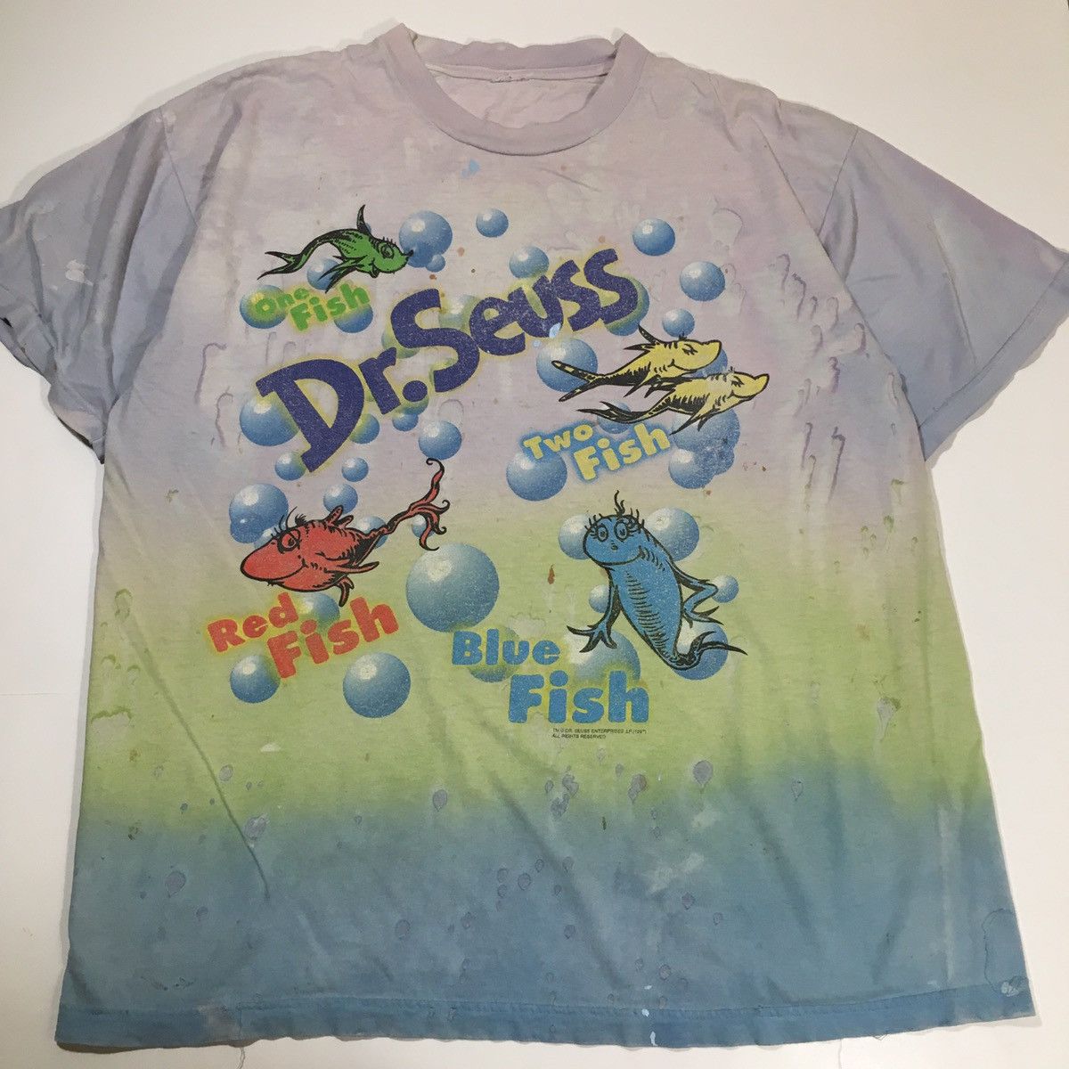 Vintage Vintage Dr. Seuss One Fish Two Fish Tee Shirt Size US XL / EU 56 / 4 - 1 Thumbnail