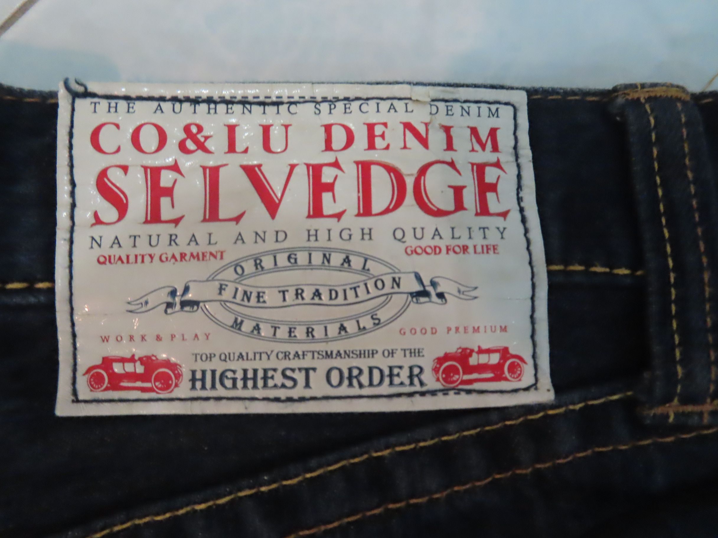 Designer CO & LU DENIM SELVEDGE/FREHEIT/PLAY GAME Size US 27 - 6 Thumbnail
