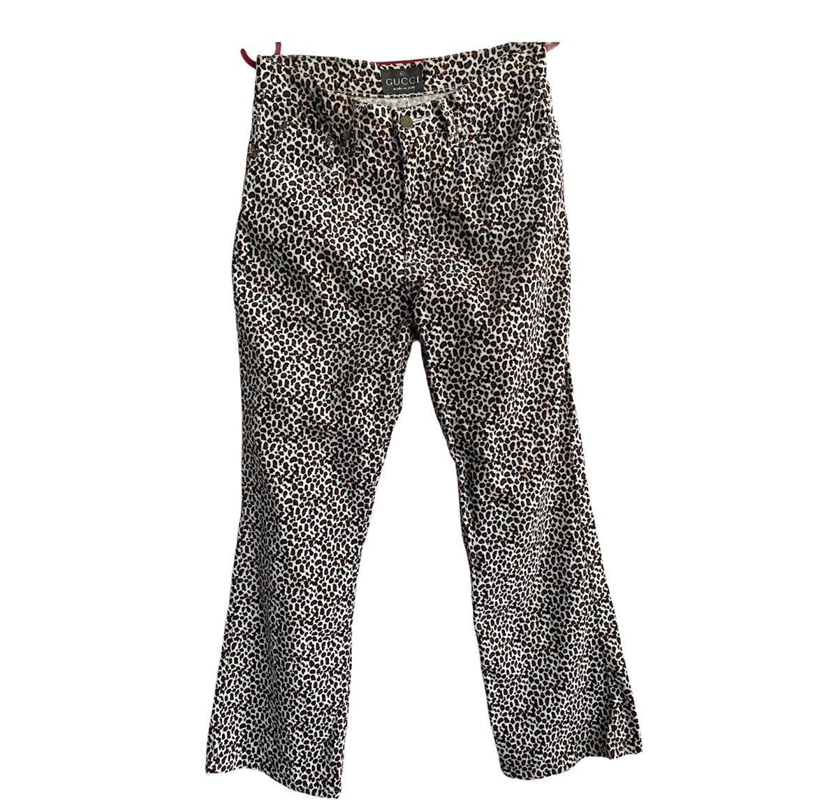 Gucci RARE VINTAGE GUCCI PANT LEOPARD FLARE CORDUROY Size US 29 - 1 Thumbnail