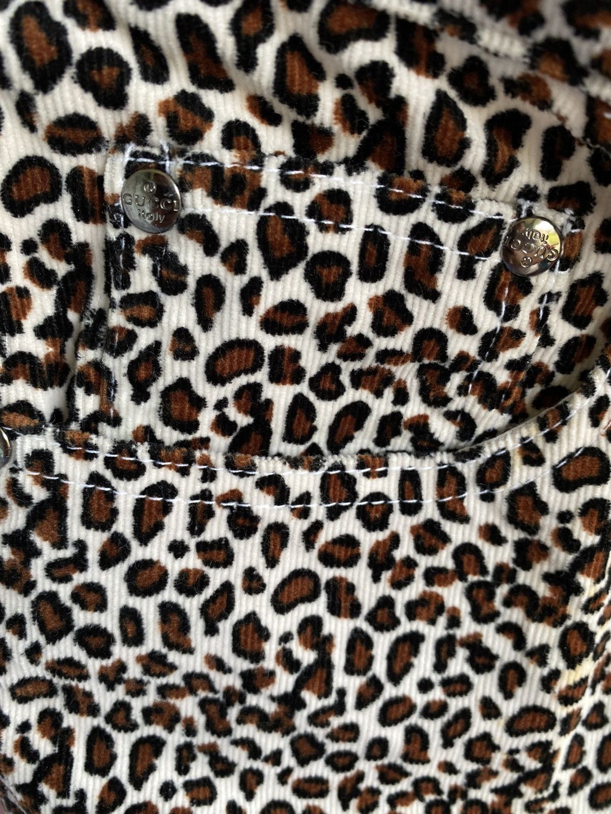 Gucci RARE VINTAGE GUCCI PANT LEOPARD FLARE CORDUROY Size US 29 - 7 Thumbnail
