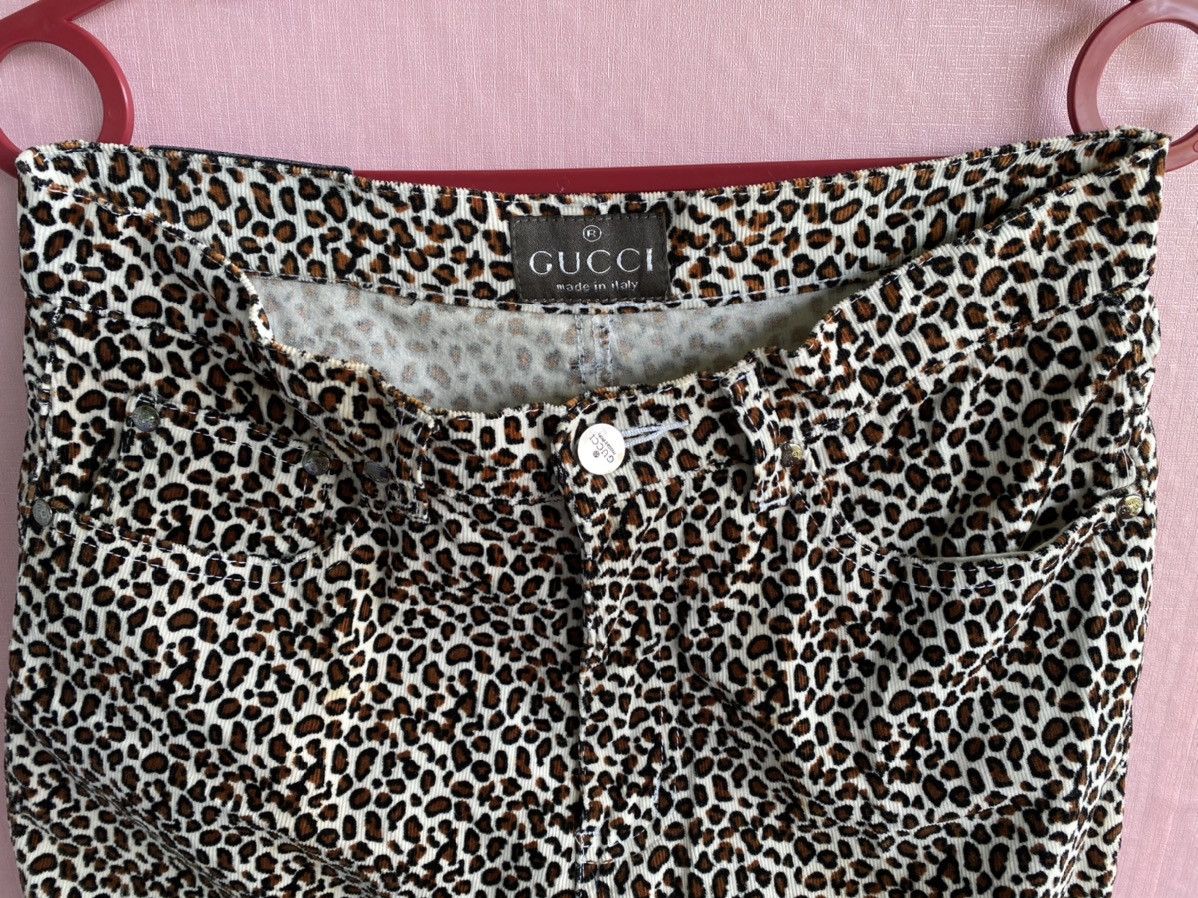 Gucci RARE VINTAGE GUCCI PANT LEOPARD FLARE CORDUROY Size US 29 - 4 Thumbnail