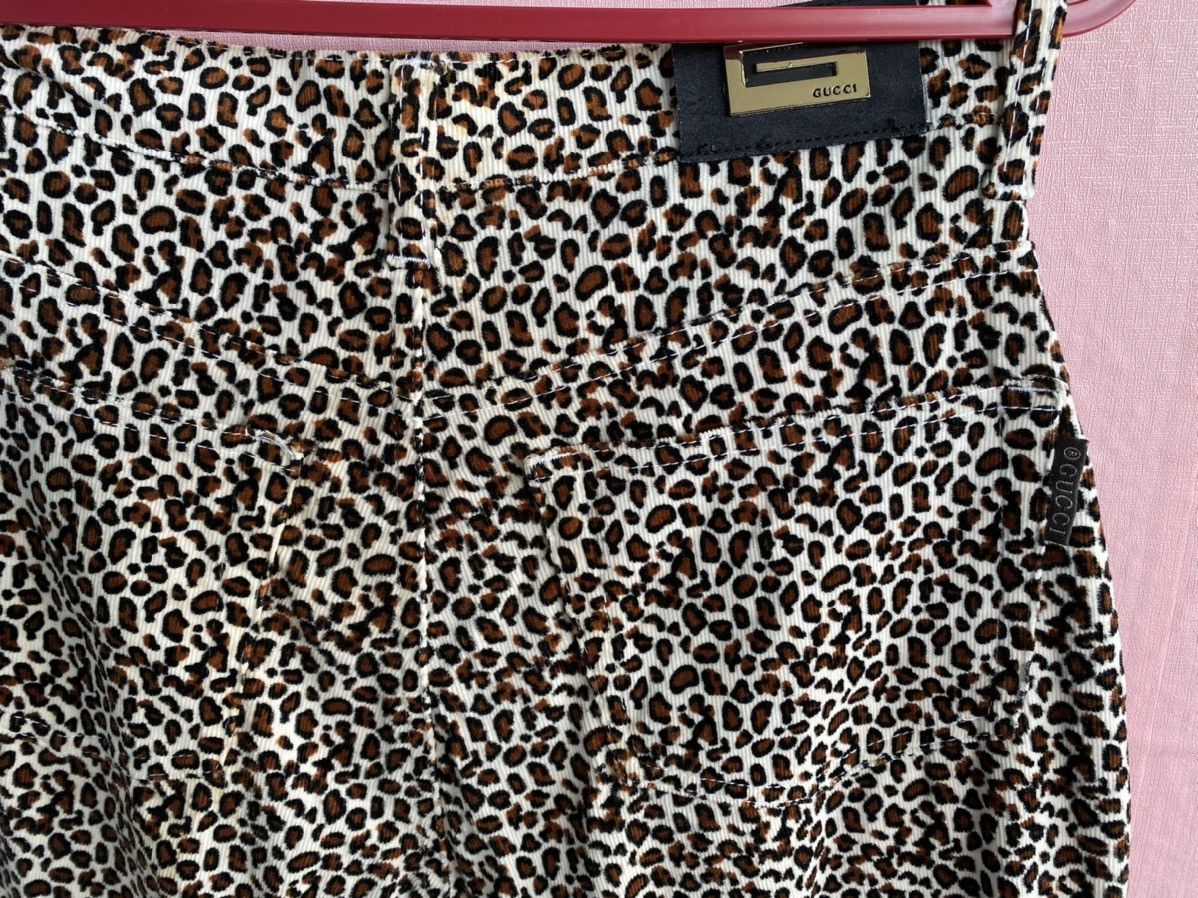 Gucci RARE VINTAGE GUCCI PANT LEOPARD FLARE CORDUROY Size US 29 - 3 Thumbnail