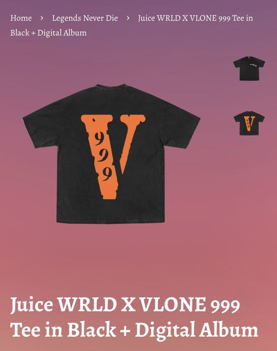 Juice Wrld x Vlone 999 T-Shirt Black Men's - SS20 - US