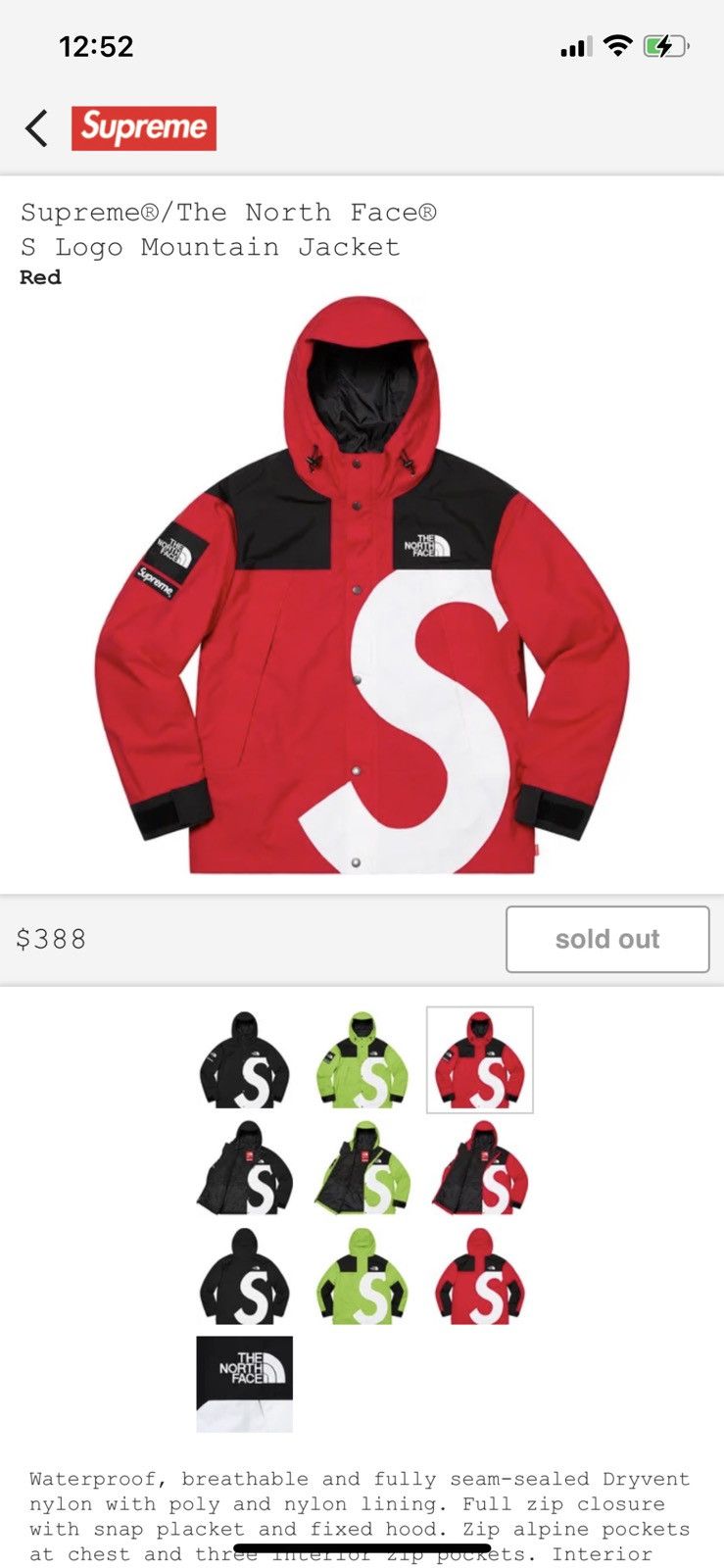 Supreme The North Face S Logo Mountain Jacket Red