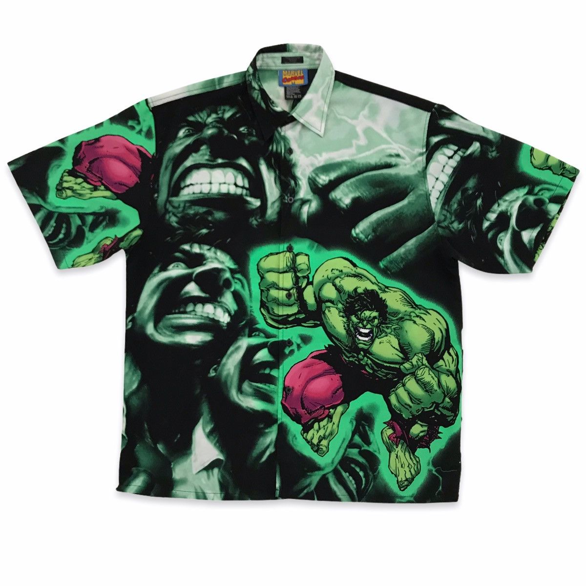 Marvel Comics Vintage 2001 Marvel The Incredible Hulk Button Down Shirt ...