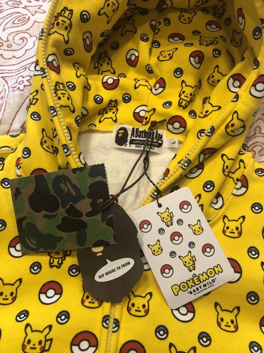 Bape BAPE x Pokemon Full Zip Hoodie Yellow - L | Grailed