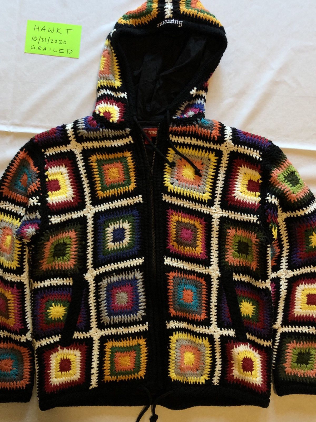 Supreme Supreme Crochet Hooded Zip-Up Sweater Multicolor | Grailed