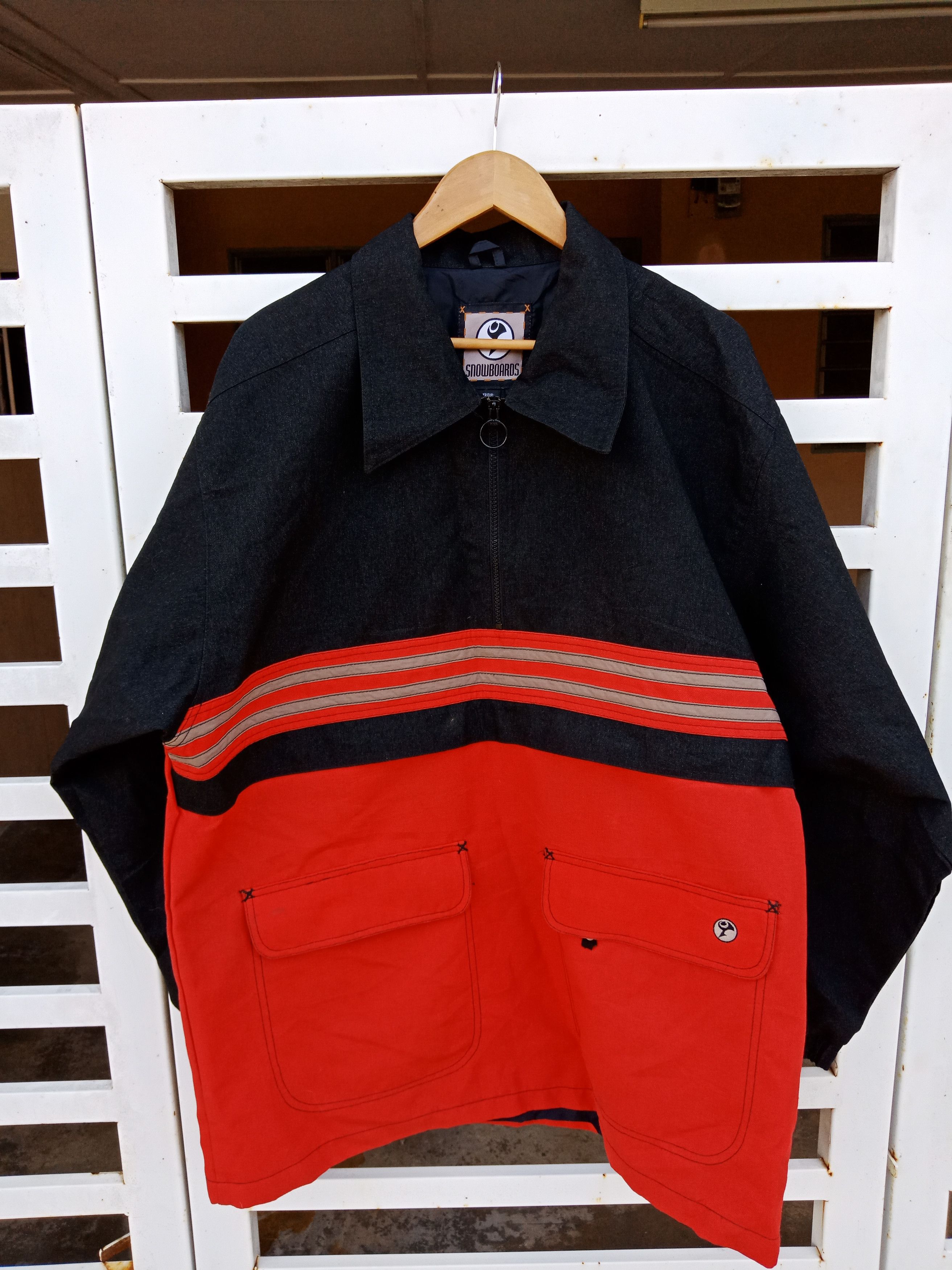 Vintage Snowboards Black And Red Half Zipper Jacket Size US L / EU 52-54 / 3 - 1 Thumbnail