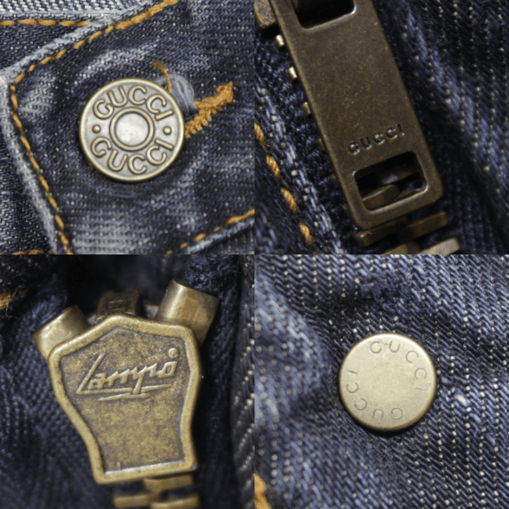 Gucci 00S Tom Ford Era GG Patch Web Stripes "Cut Off" Jeans Size US 32 / EU 48 - 11 Thumbnail