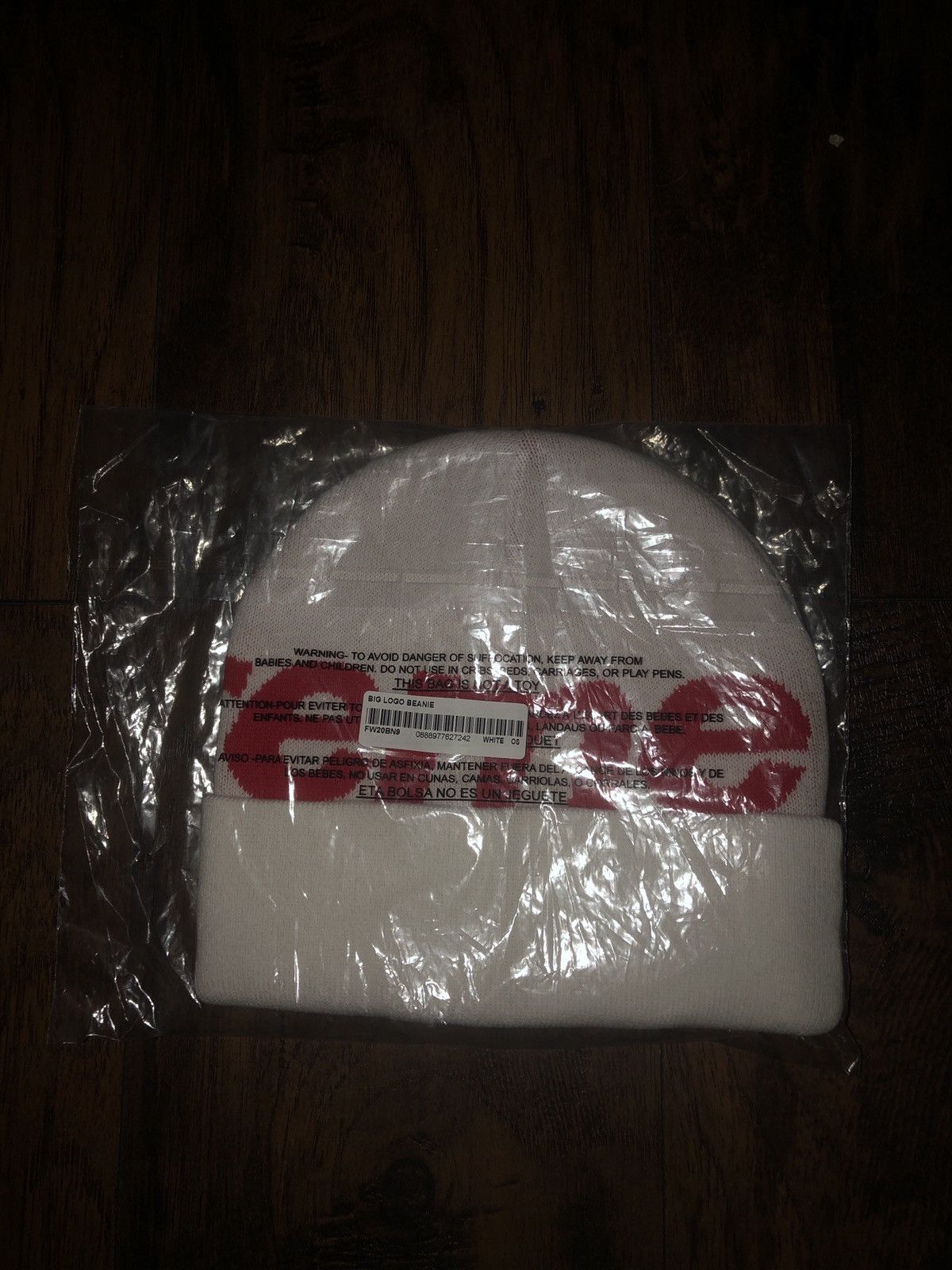 Supreme Big Logo Beanie FW20 Red & White Size ONE SIZE - 1 Thumbnail