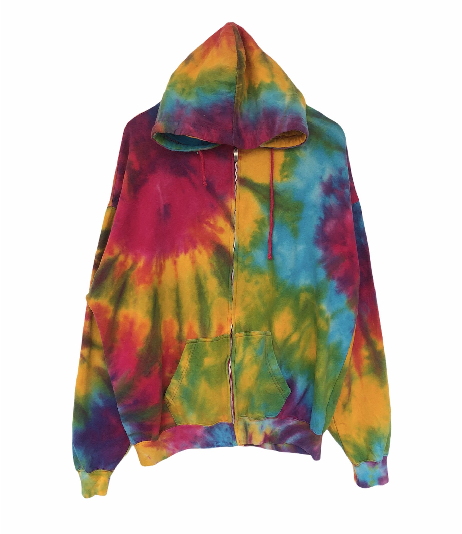 Vintage VINTAGE TIE DYE HOODED SWEATER Size US XL / EU 56 / 4 - 1 Thumbnail