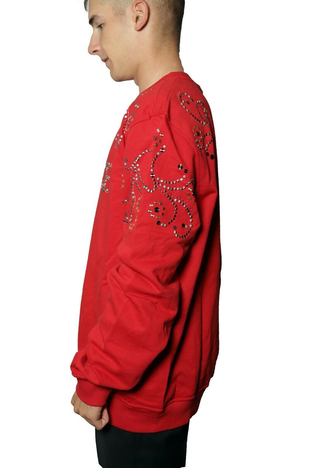 Versace Sweatshirt Mens RED Mettalic logo Sz 4XL US SZ XL